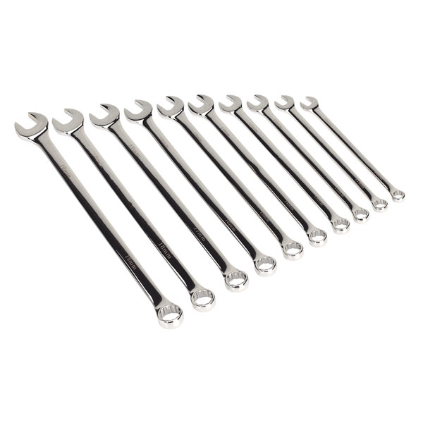 Sealey AK6310 Combination Spanner Set 10pc Extra-Long Metric