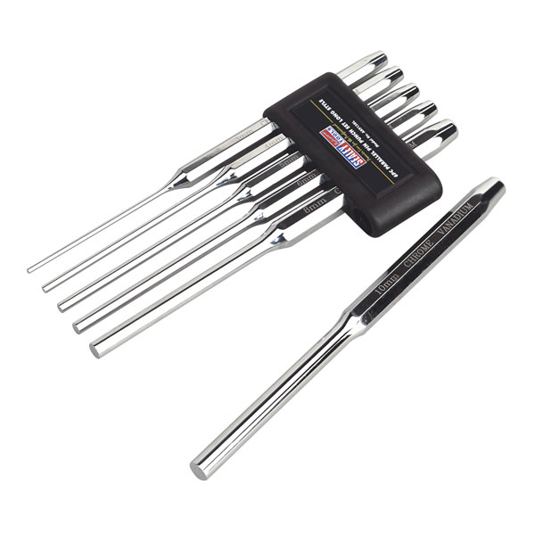 Sealey AK9128L Parallel Pin Punch Set 6pc Long Style