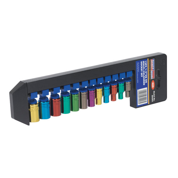 Sealey AK282 Multi-coloured Socket Set 12pc 1/4"sq Drive Metric