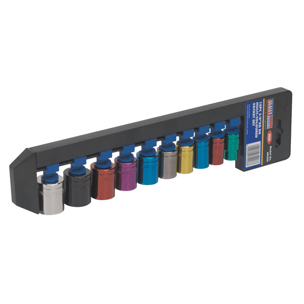 Sealey AK285 Multi-coloured Socket Set 10pc 3/8"sq Drive Metric