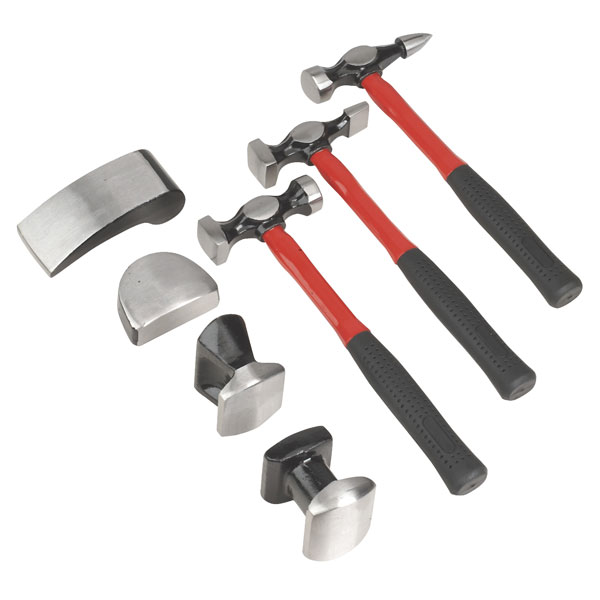 Sealey CB707 Panel Beating Set 7pc Drop-forged Fibreglass Shafts