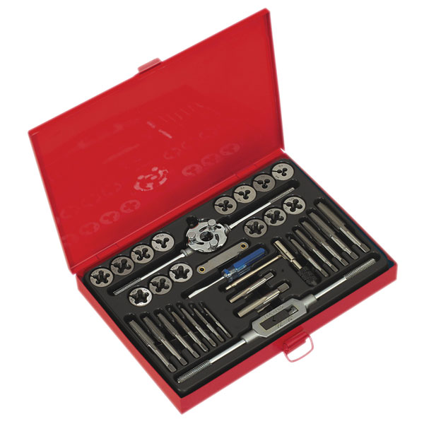 Sealey AK3033 Tap & Die Set 33pc Split Dies Metric/UNF/BSP
