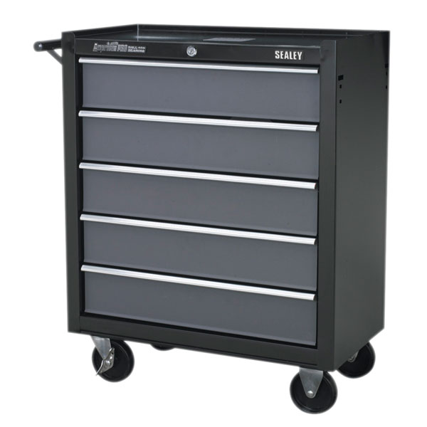 Sealey AP2505B Rollcab 5 Drawer with Ball Bearing Runners - Black/grey