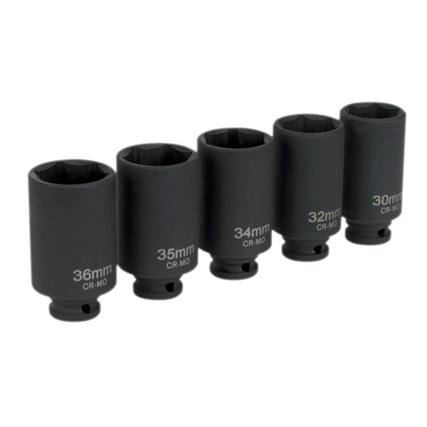 Sealey SX050 Impact Hub Nut Socket Set 5pc 1/2"Sq Drive