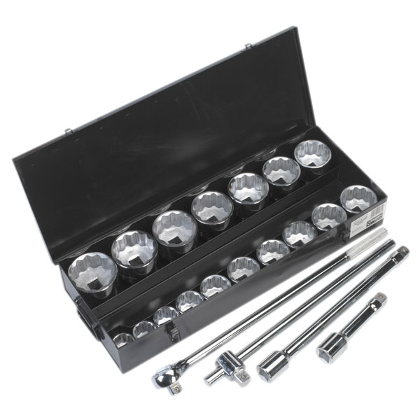 Siegen S0768 Socket Set 21pc 1"sq Drive Metric