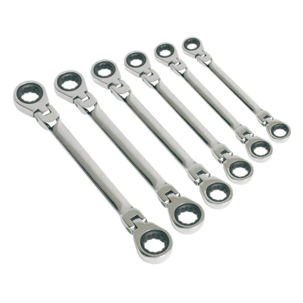 Click to view product details and reviews for Siegen S0806 Flexi Head Double End Ratchet Ring Spanner Set 6pc Metric.