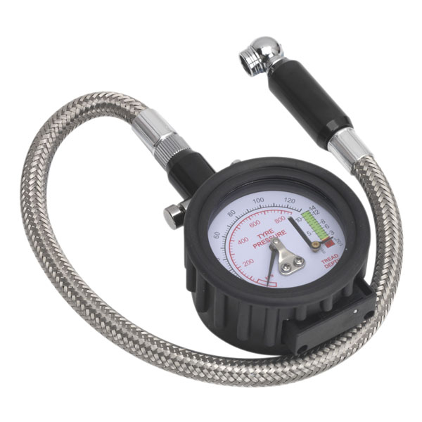 Sealey TSTPDG02 Tyre Pressure Gauge with Tyre Tread Depth Gauge - ...