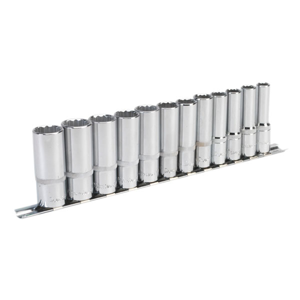 Sealey AK2683 Socket Set 12pc 3/8"sq Drive 12pt Deep Walldrive Metric