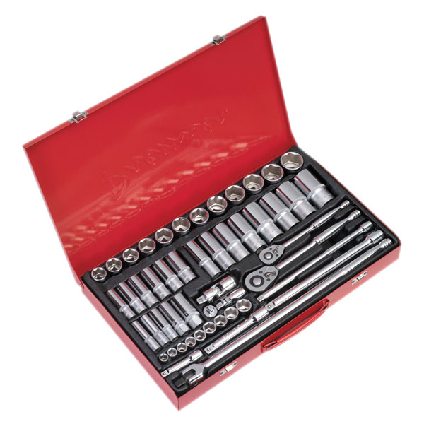  AK6942 Socket Set 50pc 3/8" & 1/2"Sq Drive 6pt WallDrive® - Metric