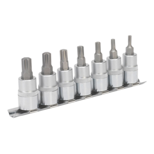 Sealey AK6232 Ribe Socket Bit Set 7pc 3/8"sq Drive 50mm