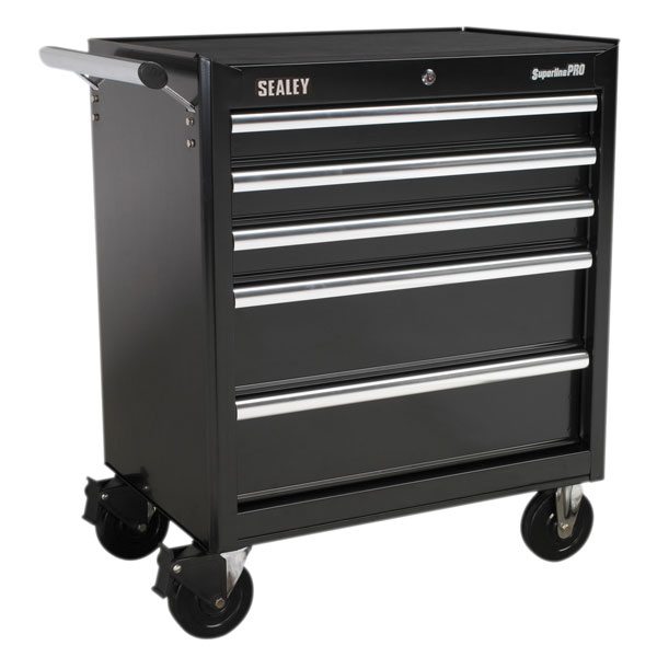 Sealey AP33459B Rollcab 5 Drawer with Ball Bearing Runners - Black