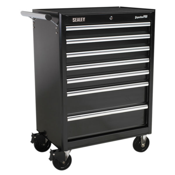 Sealey AP33479B Rollcab 7 Drawer with Ball Bearing Runners - Black
