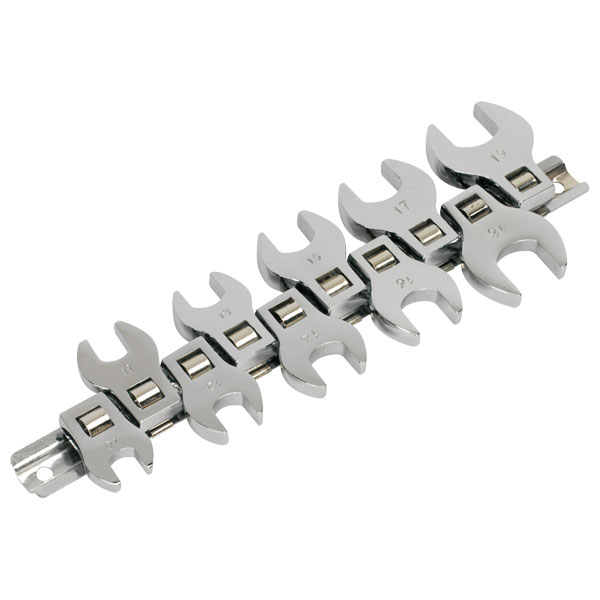 Siegen S0866 Crows Foot Spanner Set 10pc Open End 3/8"sq Drive Metric