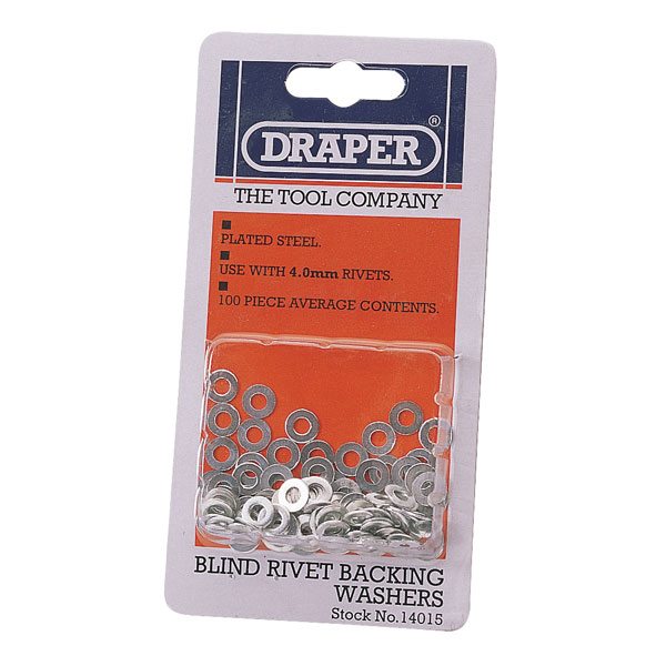 Draper 14013 100 x 2.4mm Rivet Backing Washers