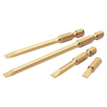 Draper Expert 10470 3mm 1/4 Hex Plain Slot Titanium Nitride Bit 25mm Longx10