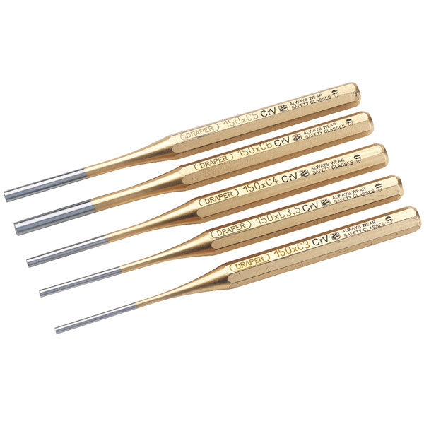Draper Expert 13041 5 Piece Octagonal Parallel Pin Punch Set