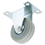 Draper 65477 75mm Dia. Fixed Plate Fixing Rubber Castor - S.w.l 70kg