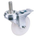 Draper 65506 100mm Dia. Swivel Bolt Fixing Nylon Wheel with Brake - S.w.l. 125kg