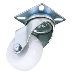 Draper 50mm Dia. Swivel Plate Fixing Nylon Wheel - S.W.L. 50Kg