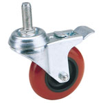 Draper 75mm Dia. Swivel Bolt Fixing Polyurethane Wheel With Brake - S.W.L. 70Kg