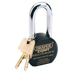 Draper Expert 63mm Heavy Duty Electric Plated Stainless Steel Padlock & 2 Keys