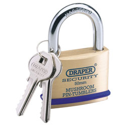 Draper Solid Brass Padlocks with 2 Keys