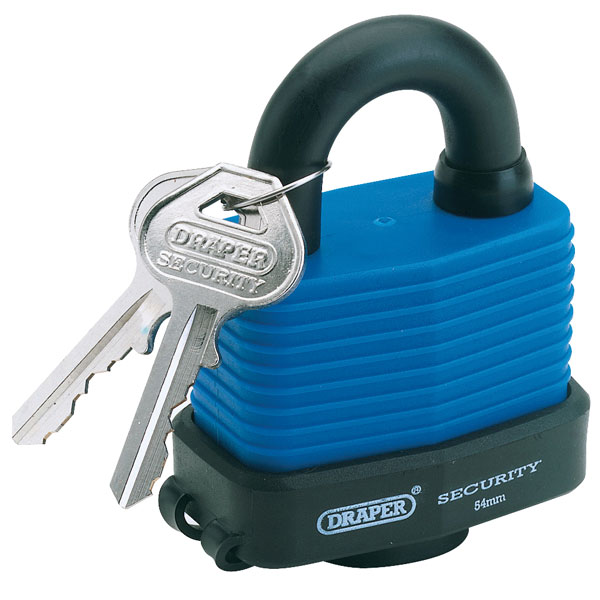  64178 54mm Weatherproof Laminated Steel Padlock and 2 Keys