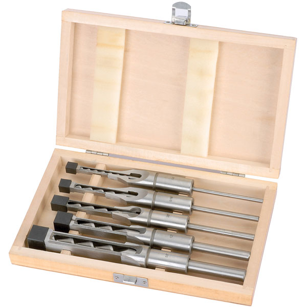 40406 5 Piece Hollow Square Mortice Chisel and Bit Set