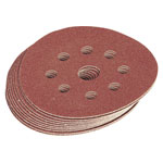 Draper 64040 Pack of 10 125mm 240 Grit Hook and Loop Sanding Discs