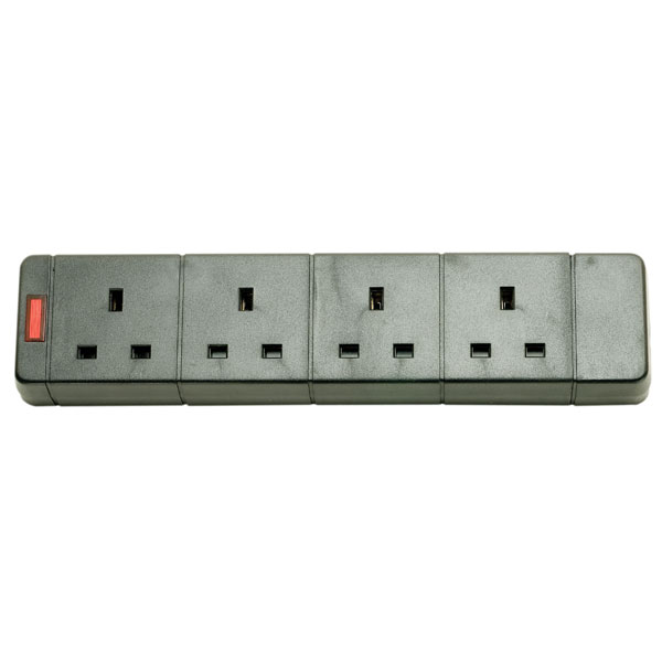  429.651UK 4 Gang 13A Trailing Socket With Neon