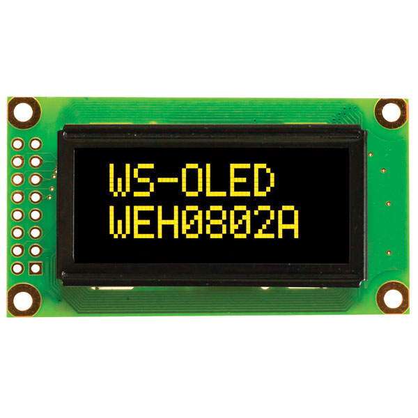  WEH000802A 8x2 OLED Display, Yellow