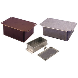 Hammond 1590xxF Series Flanged Base Diecast Aluminium Enclosures - Natural