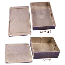 Hammond 1590xxFL Series Flanged Lid Diecast Aluminium Enclosures - Natural