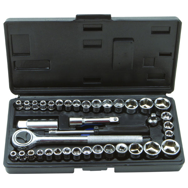 Rolson 36109 40pc 1/4" & 3/8" Dr Socket Set