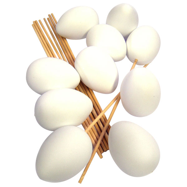  Plastic Eggs with Sticks Pack 10