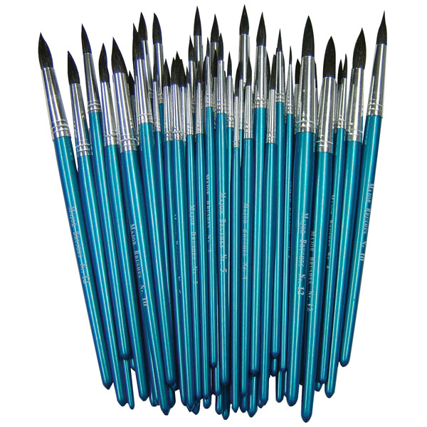 Major Brushes Imitation Squirrel Brushes Assorted Pack of 60