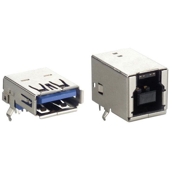  690-009-521-013 LOOSE USB 3.0, A type R/A Receptacle Selective Gold 15u