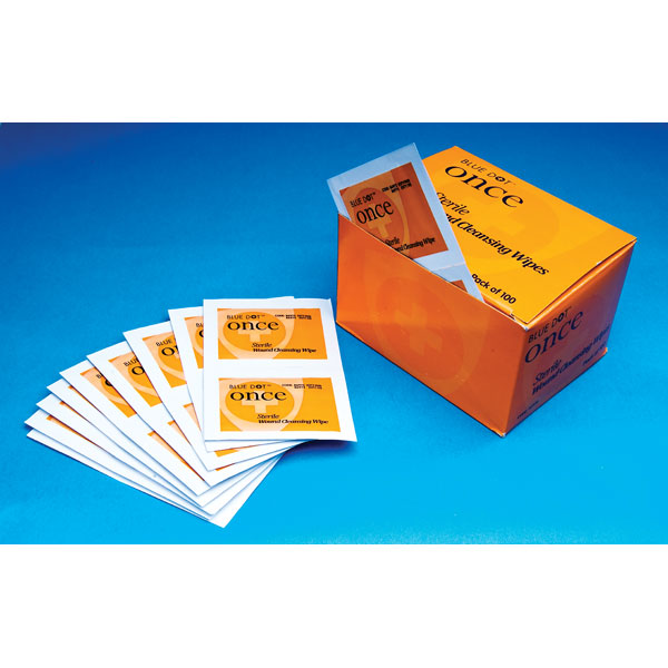 Blue Dot 86972 Sterile Saline Wipes (Box 100)