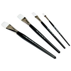 One Stroke White Flat Synthetic Sable Brushes