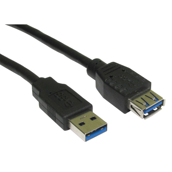  USB3-822 USB 3.0 A Male - Female Black Cable 2m