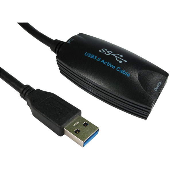  USB3-EXT-5MTR USB 3.0 A Male - Female Active Extension Cable Black 5m