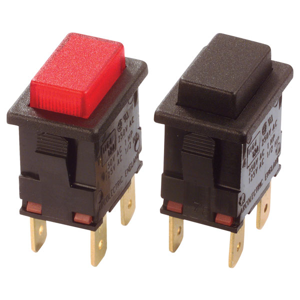  H8350ABAAA Push-Button Switch Black 2 x On/Off 250V AC 16A