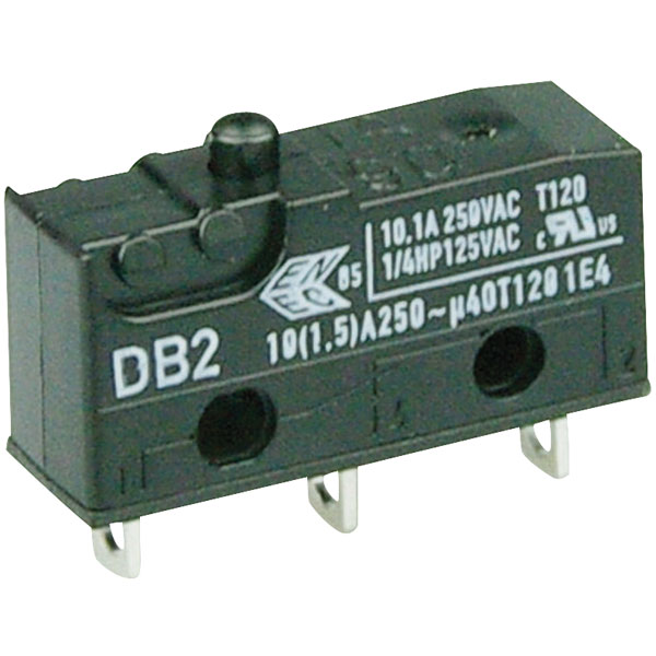  DB2C-A1AA Microswitch SPDT 10A 250V AC, Button, Solder