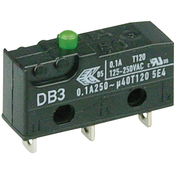  DB3C-A1RC Microswitch SPDT 0.1A 250V AC, Medium Roller, Solder