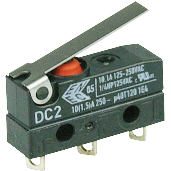  DC2C-A1LB Microswitch SPDT 10A 250V AC, Short Lever, Solder, IP67