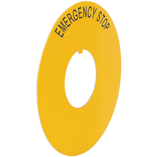  LWE16300 Emergency Stop Round Plate for Mushroom Head Ø 60mm Yellow