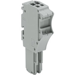 WAGO DIN Rail Terminal Block, Spring Cage Grey (1-Conductor Female Plug)