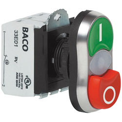 BACO Twin Touch Flush Projecting Push Button Switches