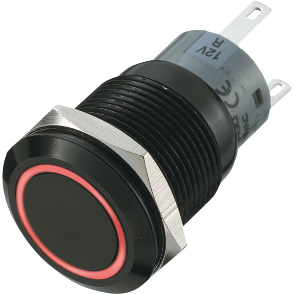 702197 LAS1-AGQ-11E/W IP67 Vandal Resistant Switch Black/White LED Off(On)