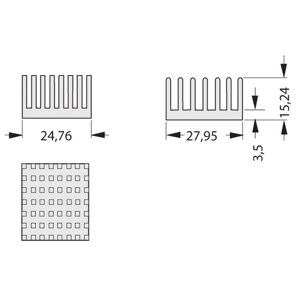 Fischer Elektronik ICK PGA 11 x 11 Heat Sink 10.9°C/W